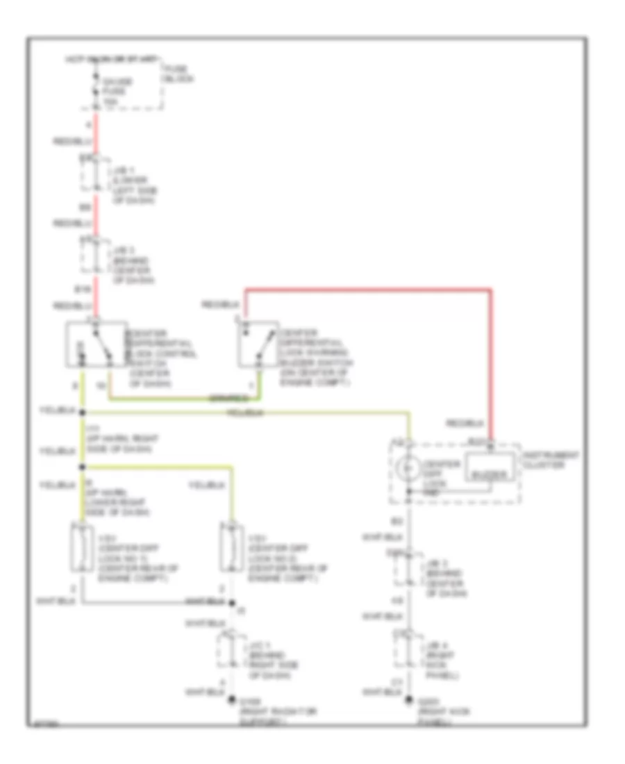 Center Differential Lock Wiring Diagram, MT for Toyota RAV4 1997