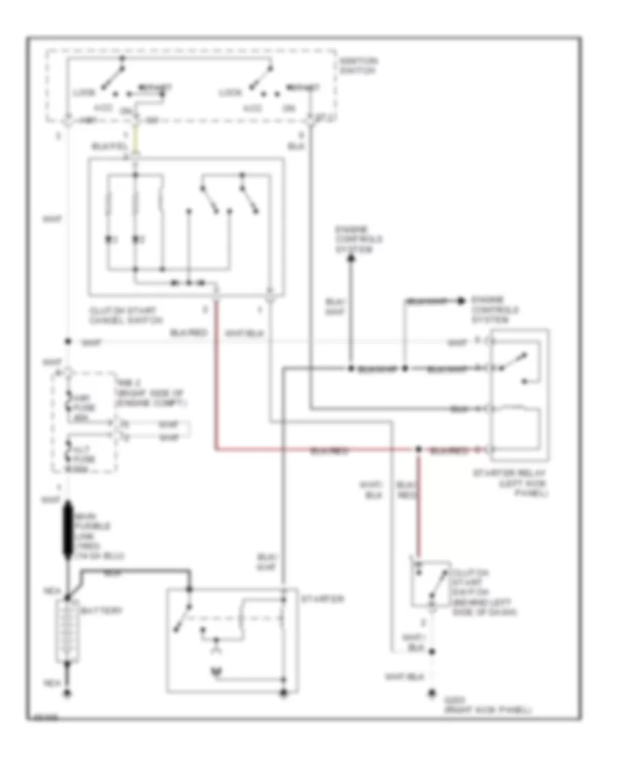 Starting Wiring Diagram, MT for Toyota T100 SR5 1993