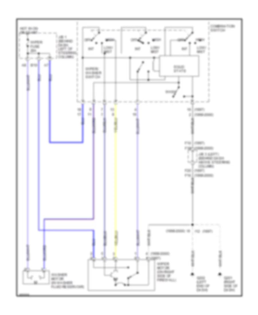 Wiper Washer Wiring Diagram for Toyota Tacoma 2000