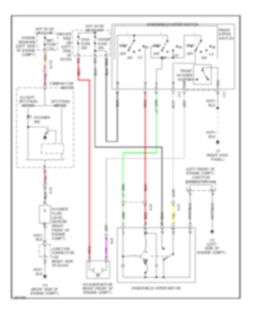 WiperWasher Wiring Diagram, without Intermittent for Toyota Tundra 2012