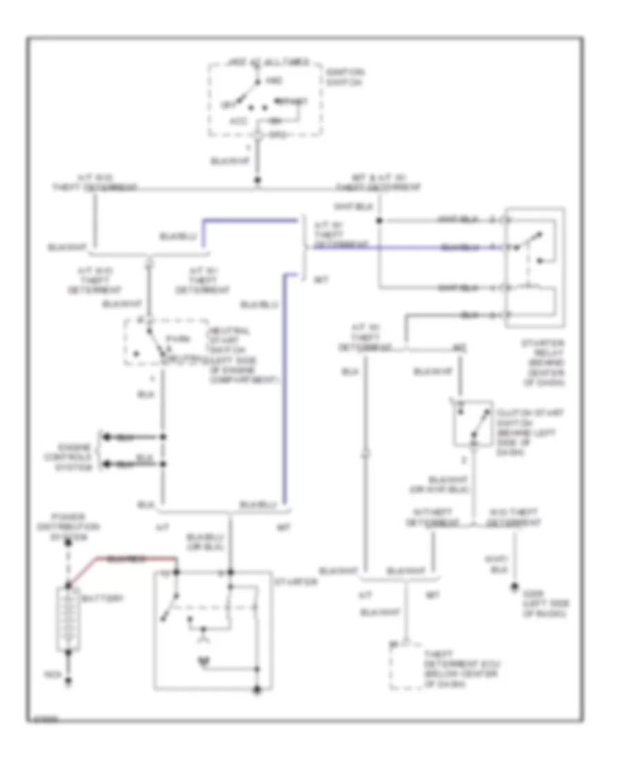 Starting Wiring Diagram for Toyota Tercel DX 1990