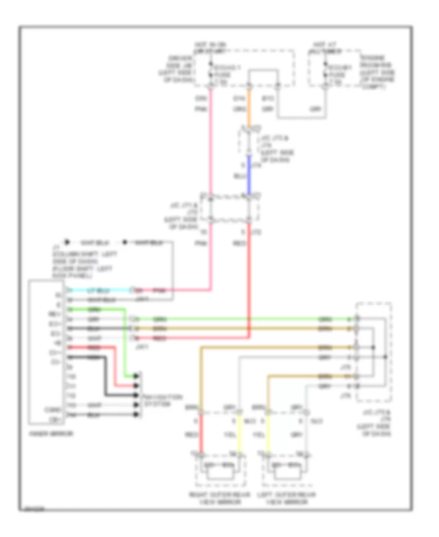 Electrochromic Mirror Wiring Diagram for Toyota Tundra Limited 2012