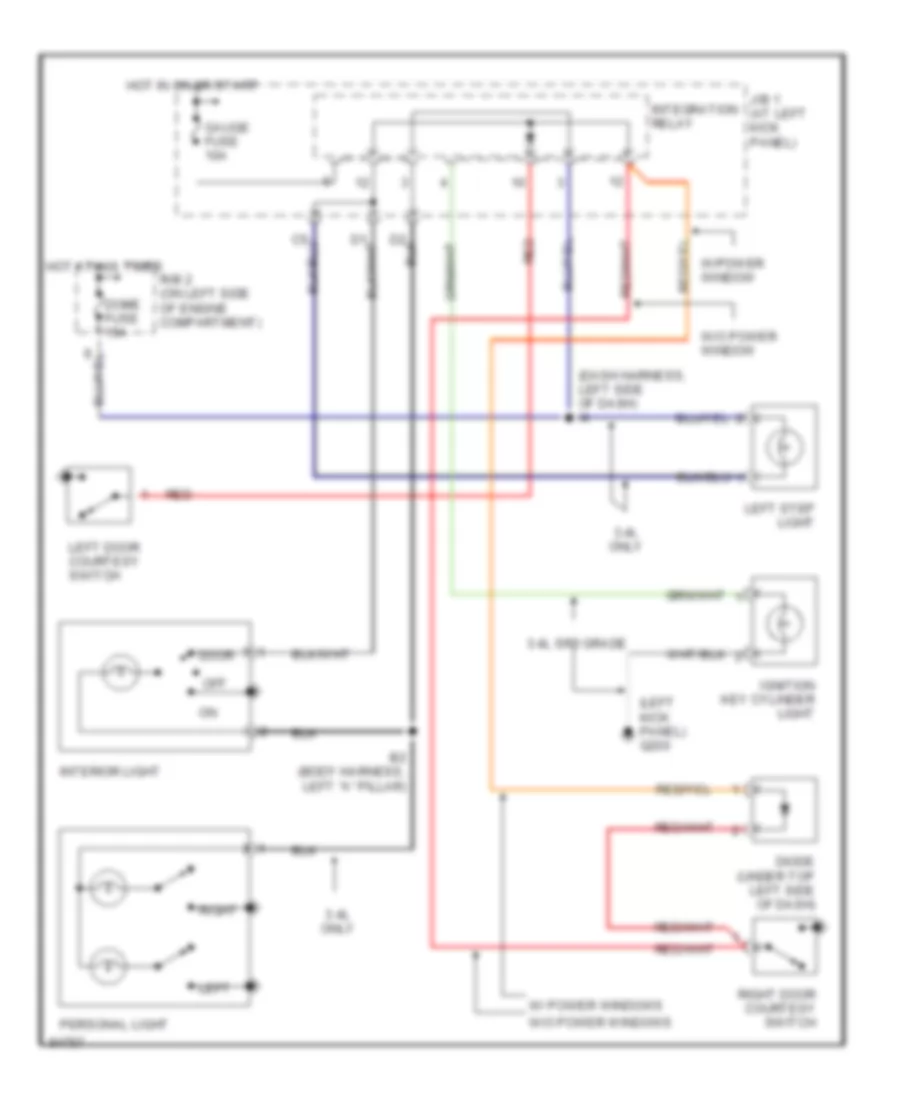 Courtesy Lamps Wiring Diagram for Toyota T100 1997
