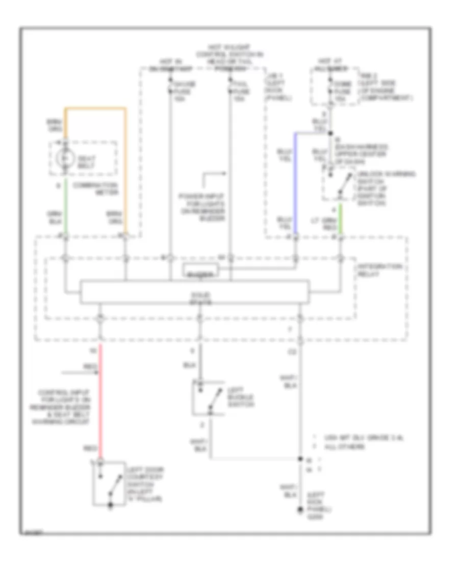 Warning System Wiring Diagrams for Toyota T100 1997