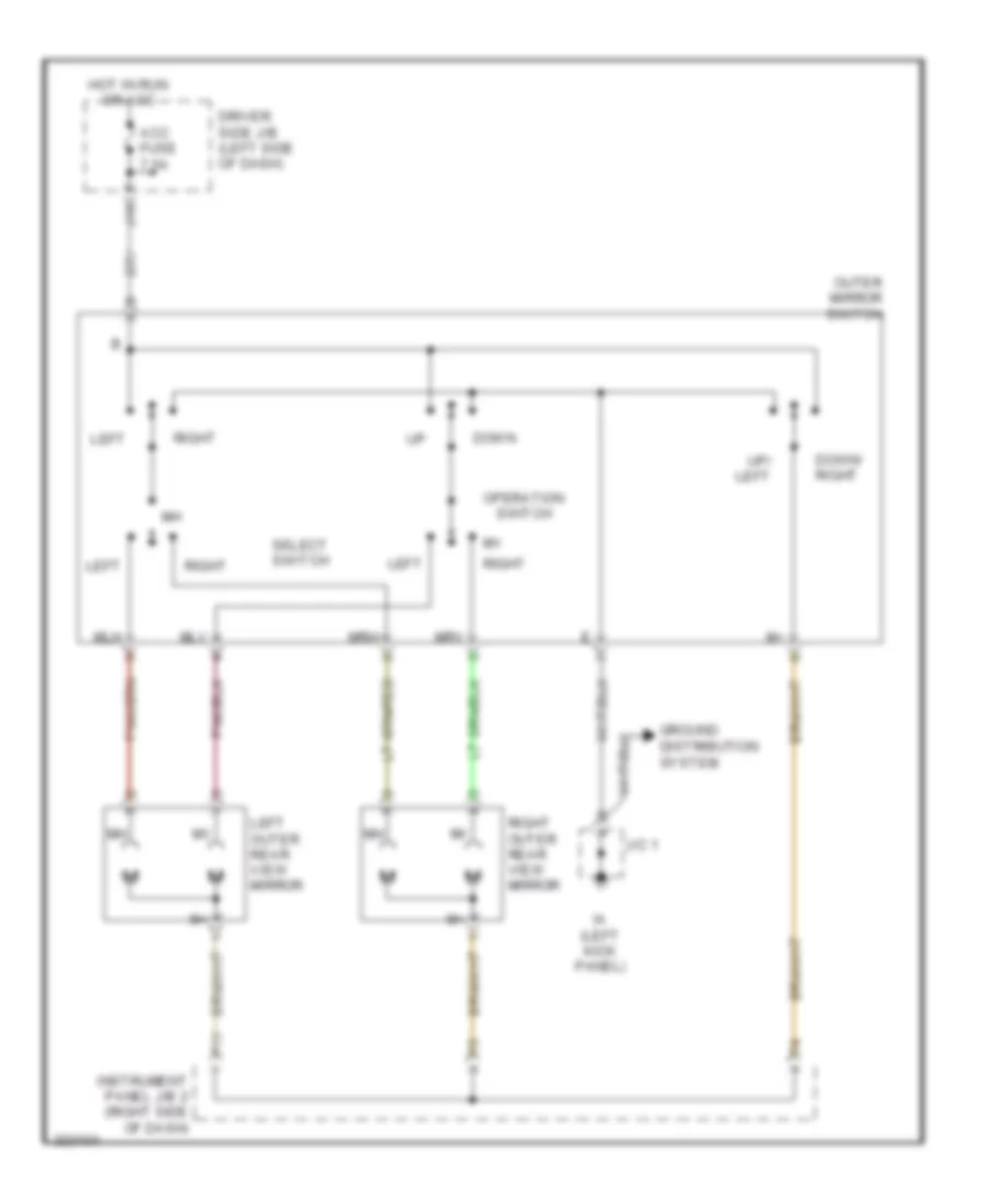 Power Mirrors Wiring Diagram for Toyota Tacoma PreRunner 2010