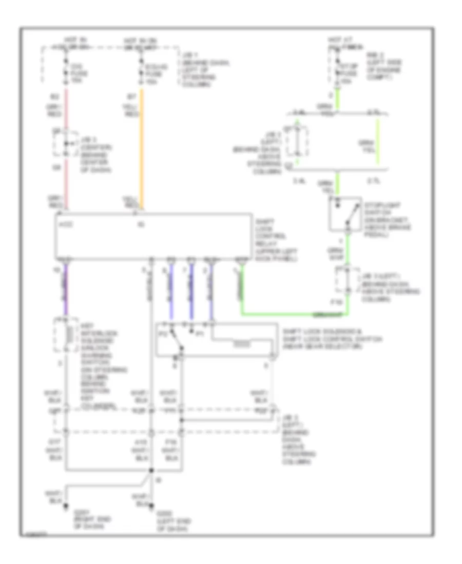 Shift Interlock Wiring Diagram with Column Shift for Toyota Tacoma PreRunner 2000