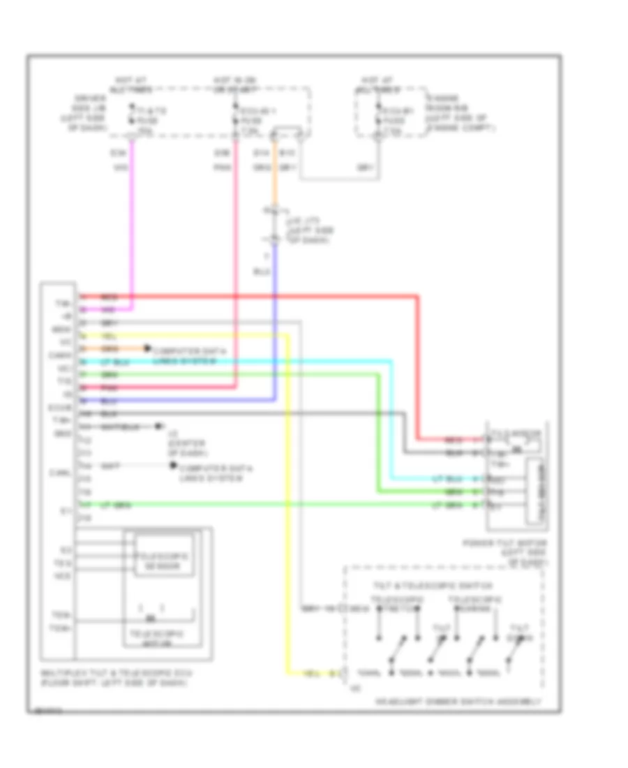 Power Tilt Steering Column Wiring Diagram for Toyota Tundra SR5 2012