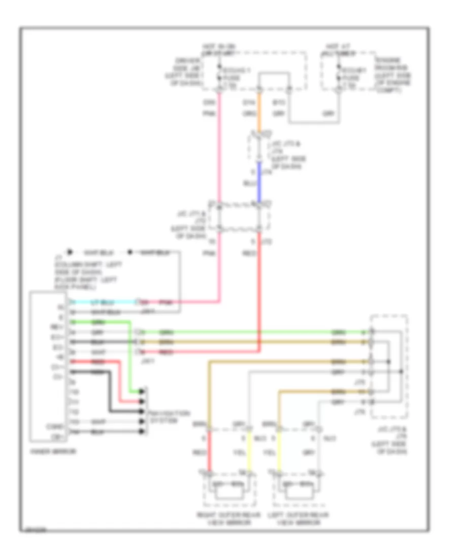 Electrochromic Mirror Wiring Diagram for Toyota Tundra SR5 2012