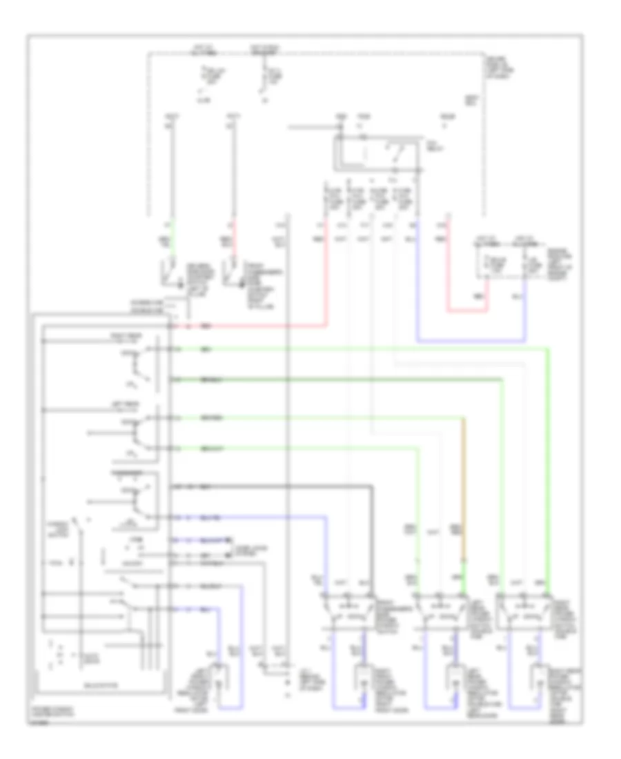 Power Windows Wiring Diagram for Toyota Tacoma X Runner 2010