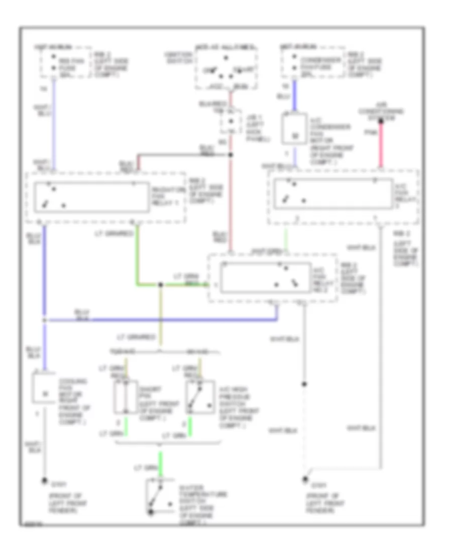 Cooling Fan Wiring Diagram for Toyota Tercel LE 1993