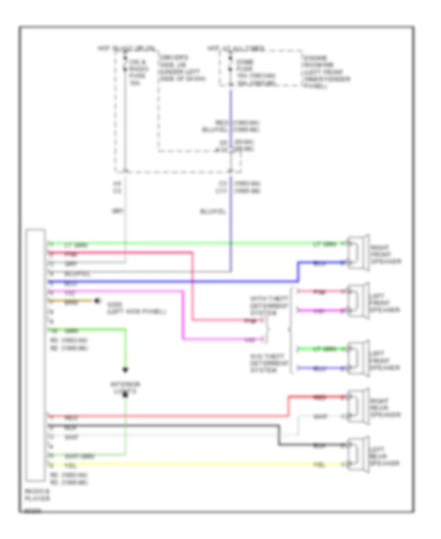 Radio Wiring Diagrams for Toyota Tercel LE 1993