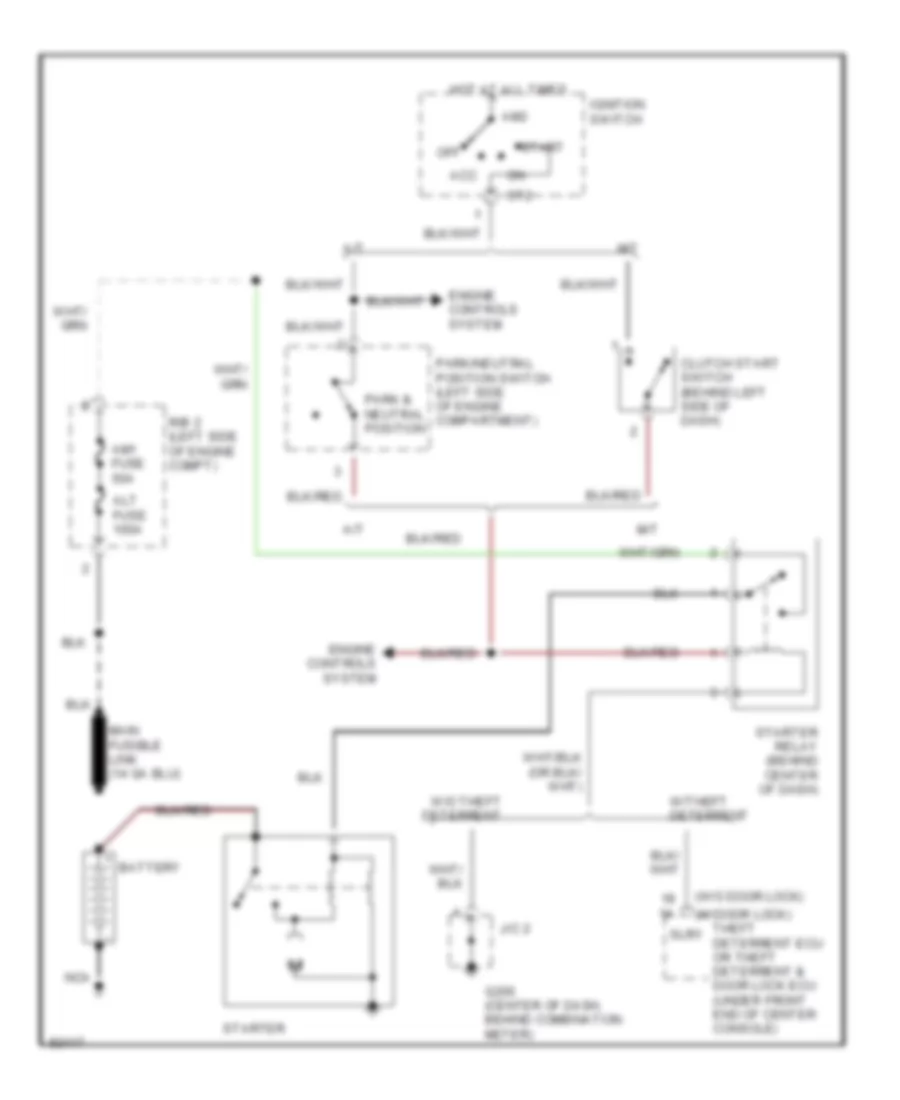 Starting Wiring Diagram for Toyota Tercel LE 1993