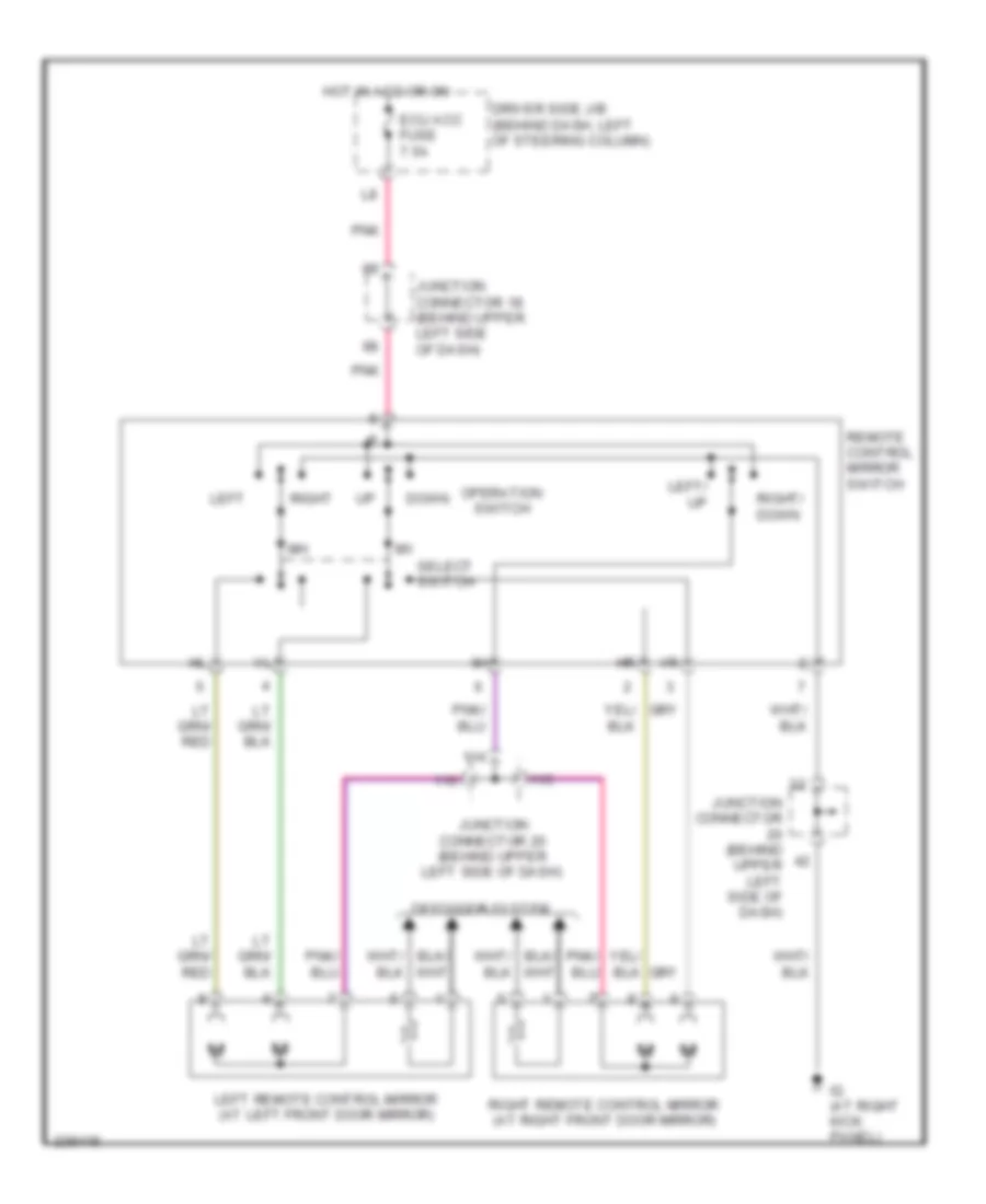 Power Mirrors Wiring Diagram for Toyota Sienna LE 2008