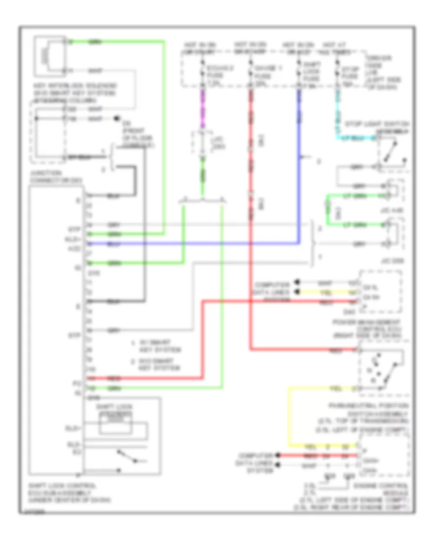 Shift Interlock Wiring Diagram for Toyota Venza LE 2012