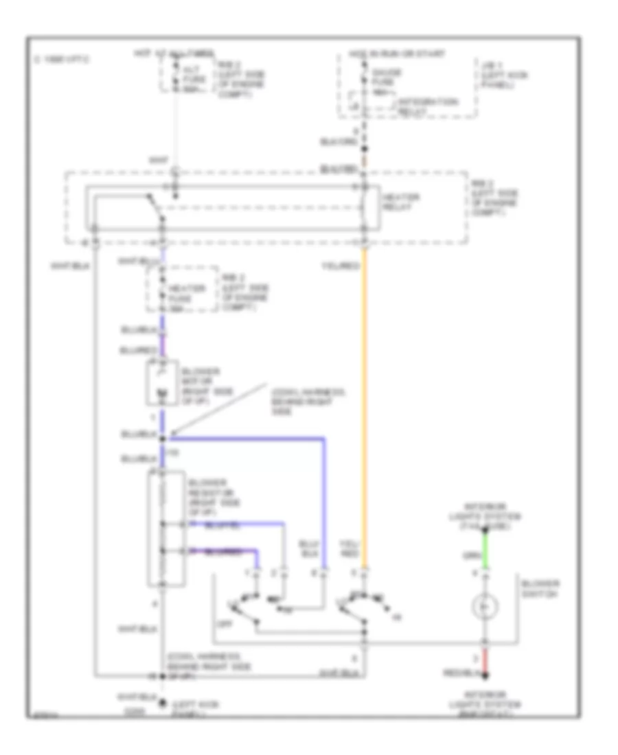 Heater Wiring Diagram for Toyota T100 SR5 1997