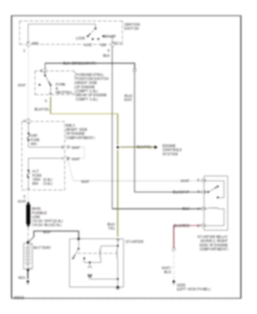 Starting Wiring Diagram, AT for Toyota 4Runner SR5 1994