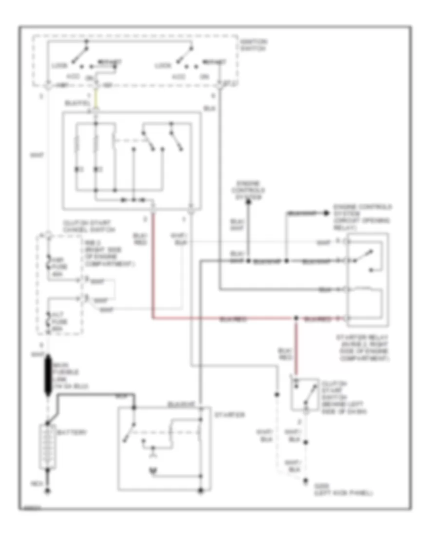 Starting Wiring Diagram, MT for Toyota 4Runner SR5 1994