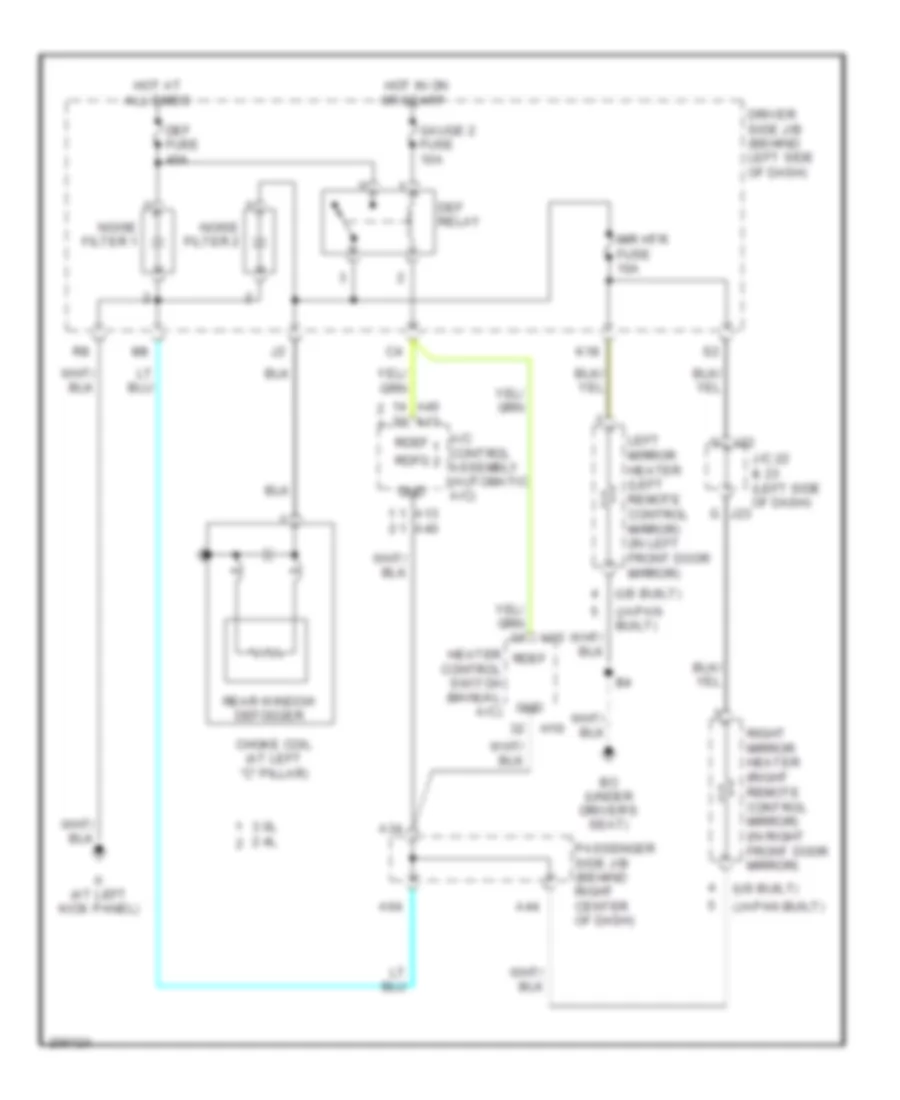 Defoggers Wiring Diagram for Toyota Camry LE 2006