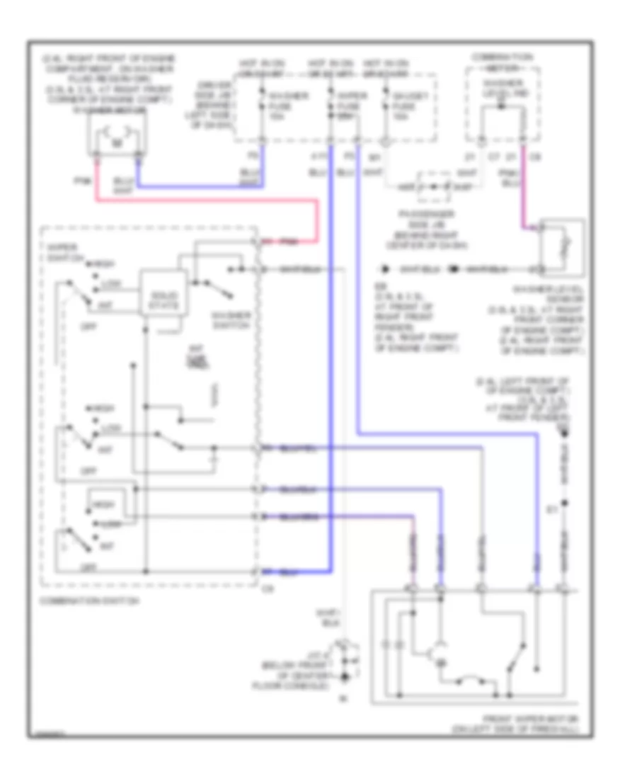 Wiper Washer Wiring Diagram for Toyota Camry LE 2006