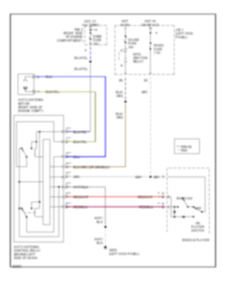 Power Antenna Wiring Diagram for Toyota Cab  Chassis 1991