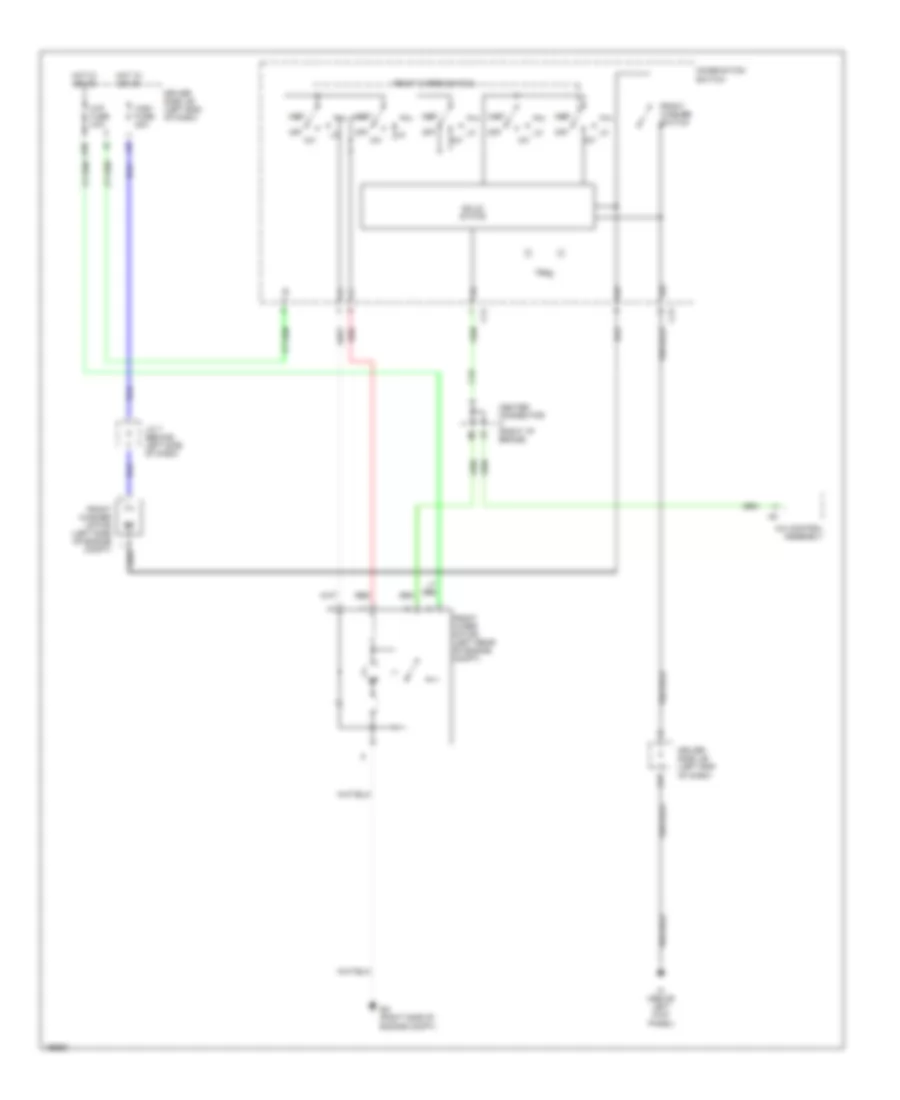 Электросхема передних стеклоочистителей дворников и омывателя лобового стекла для Toyota Prius 2004