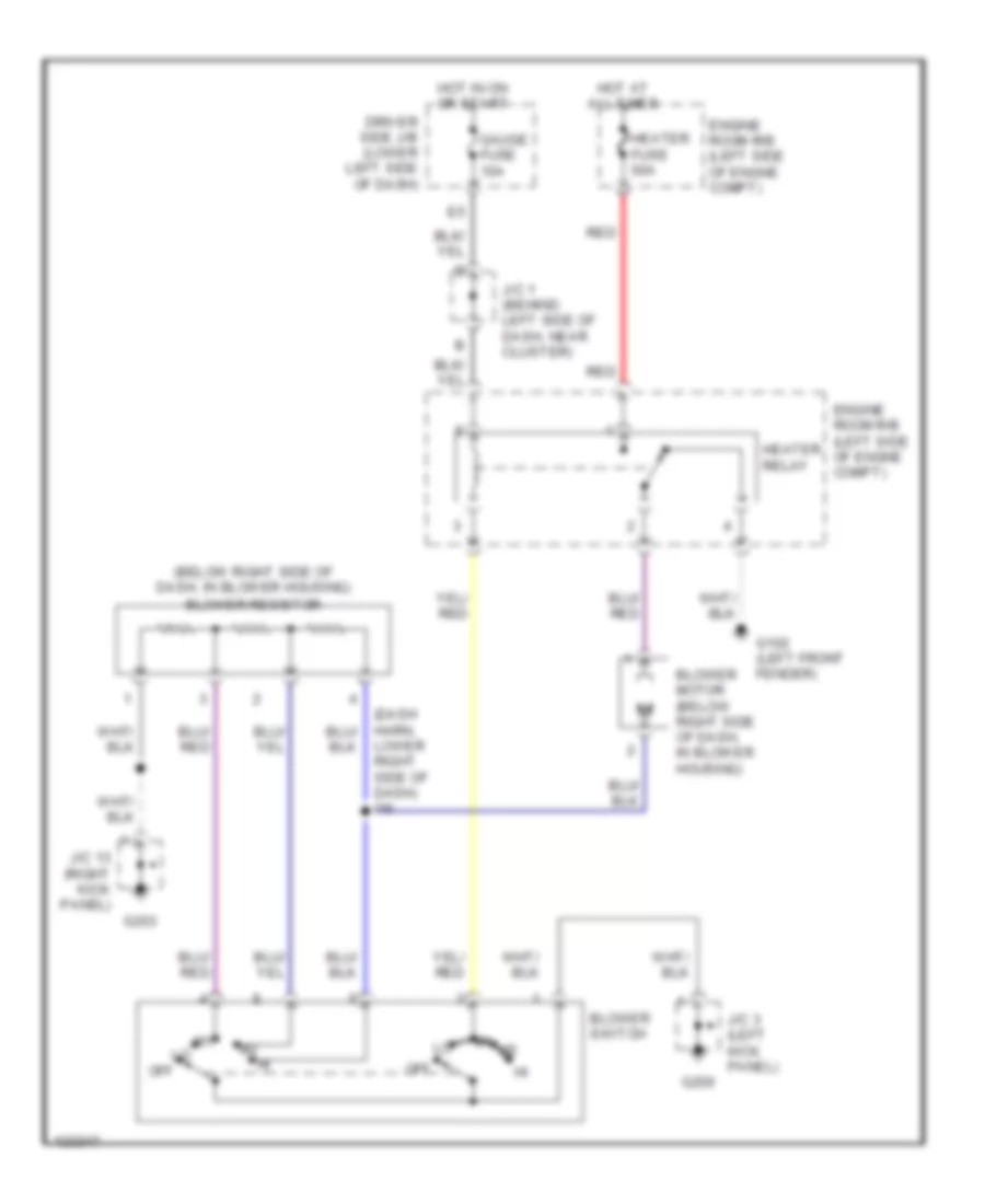Heater Wiring Diagram for Toyota Tundra SR5 2000