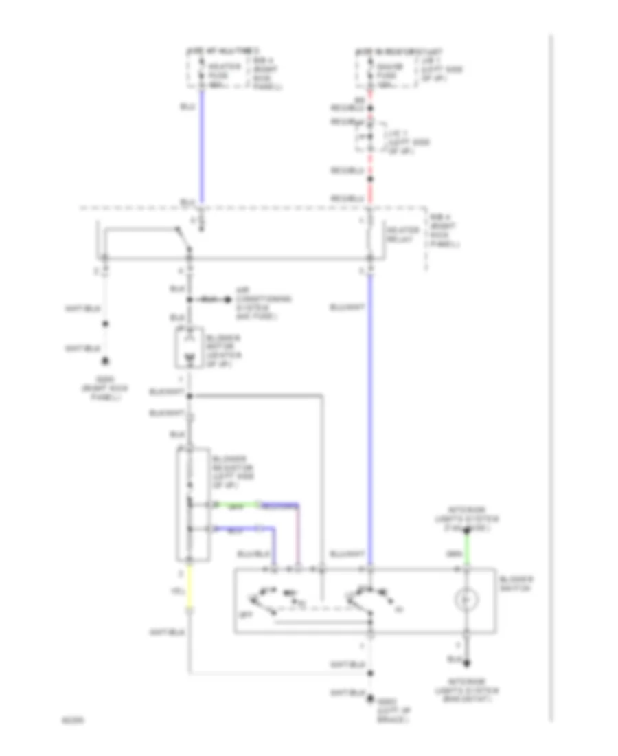 Heater Wiring Diagram, Lever Control Type for Toyota Camry DX 1994