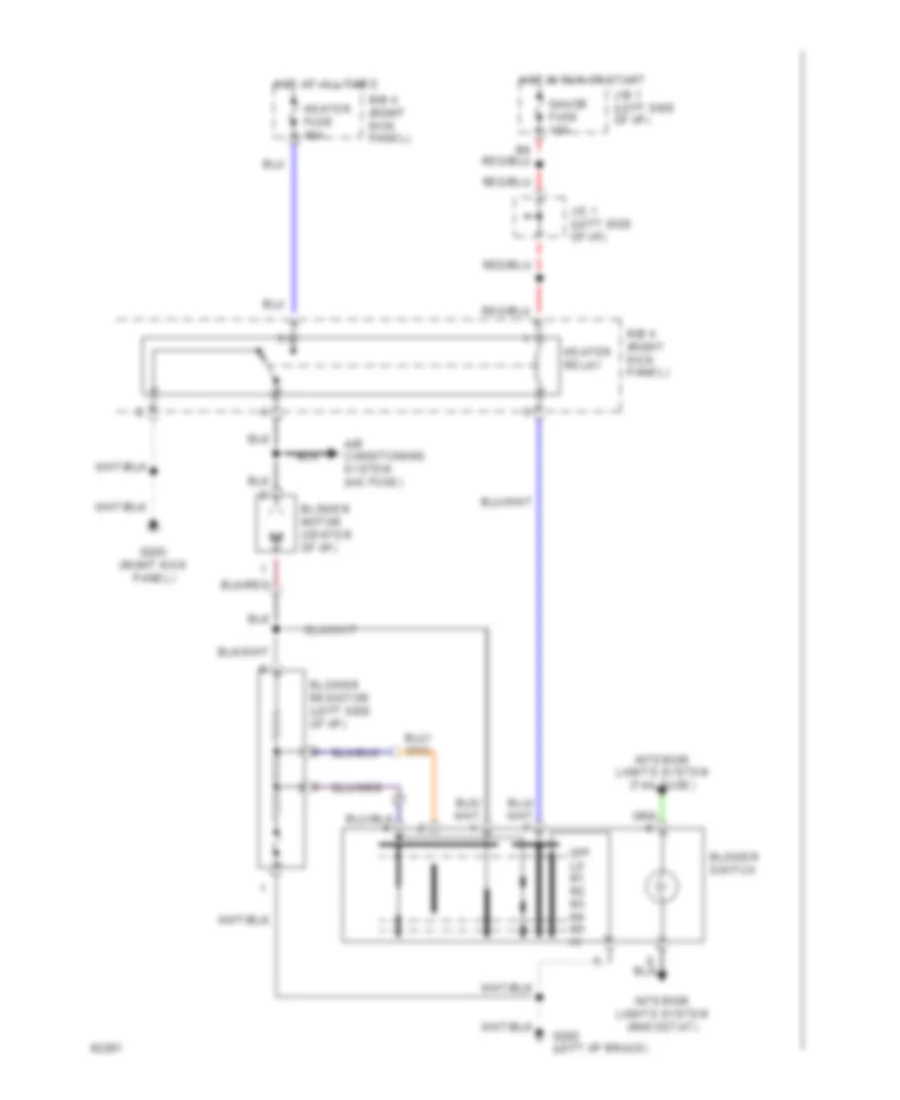 Heater Wiring Diagram, Push Control Type for Toyota Camry DX 1994