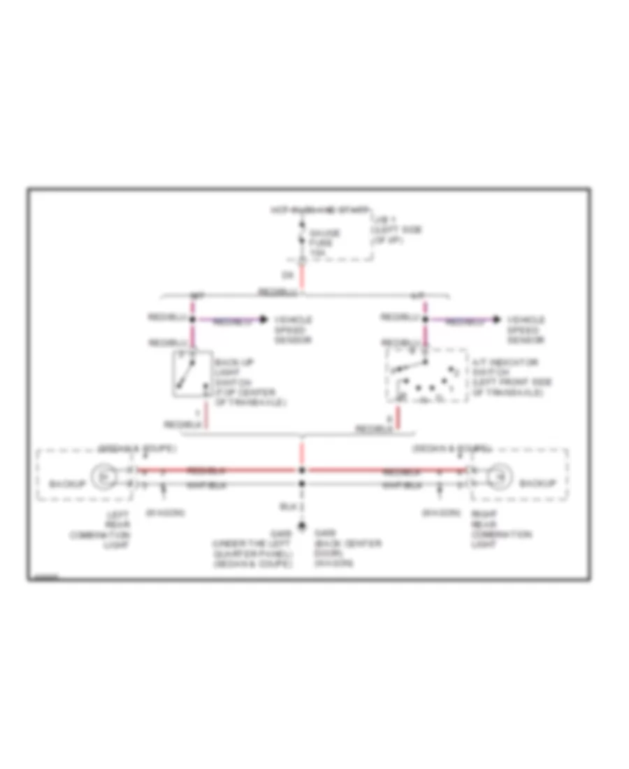 Back up Lamps Wiring Diagram for Toyota Camry DX 1994