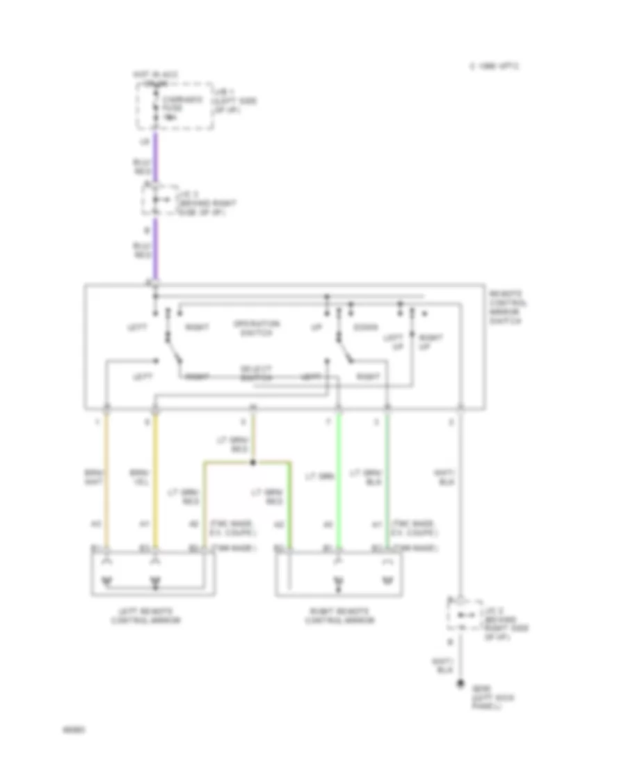 Power Mirror Wiring Diagram for Toyota Camry DX 1994