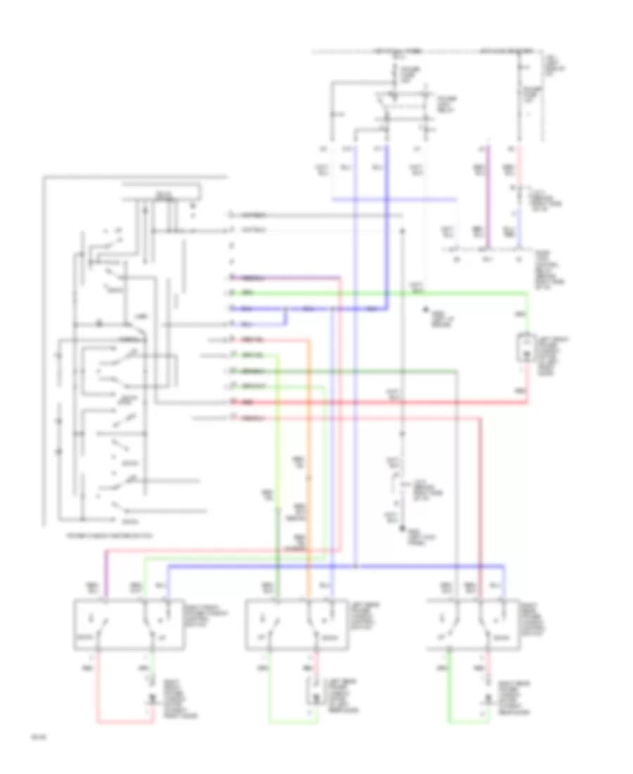 Power Window Wiring Diagram Sedan  Wagon for Toyota Camry DX 1994