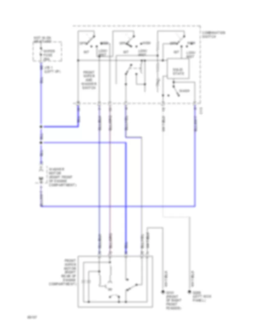 Front Wiper Washer Wiring Diagram for Toyota Camry DX 1994