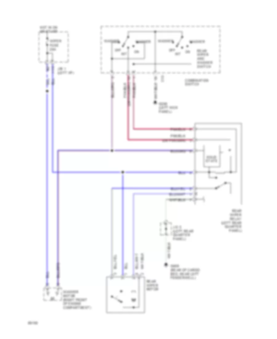 Rear WiperWasher Wiring Diagram for Toyota Camry DX 1994