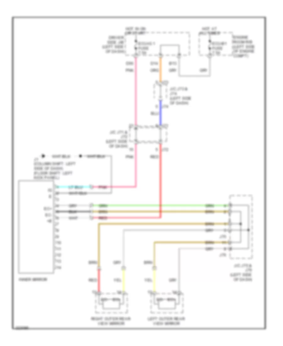 Electrochromic Mirror Wiring Diagram for Toyota Tundra Limited 2010