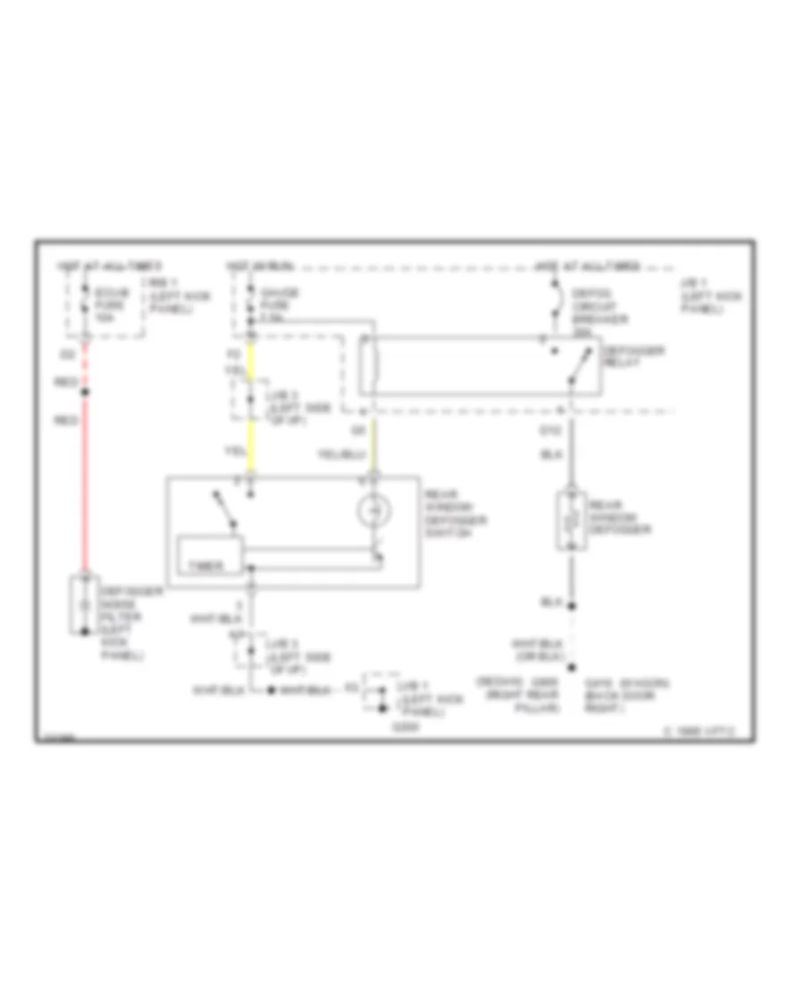 Defogger Wiring Diagram for Toyota Camry 1991