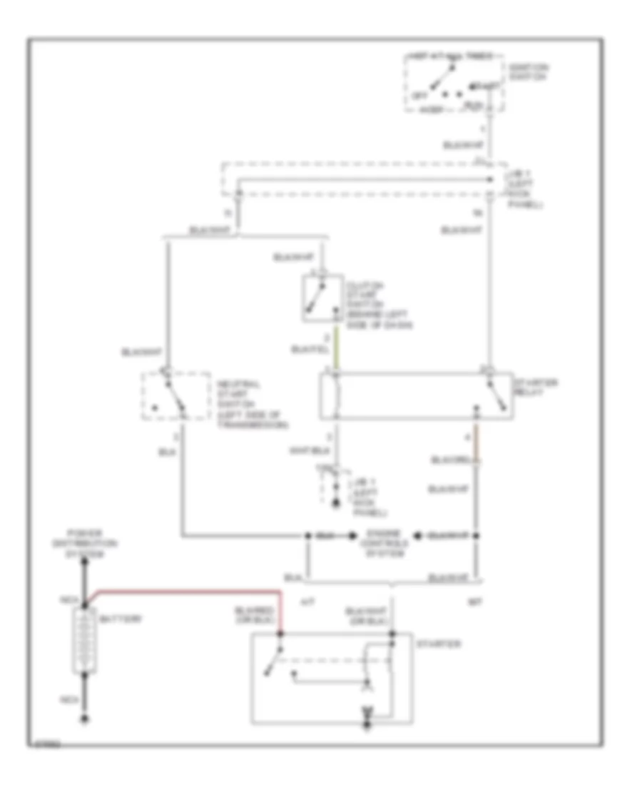 Starting Wiring Diagram for Toyota Camry 1991