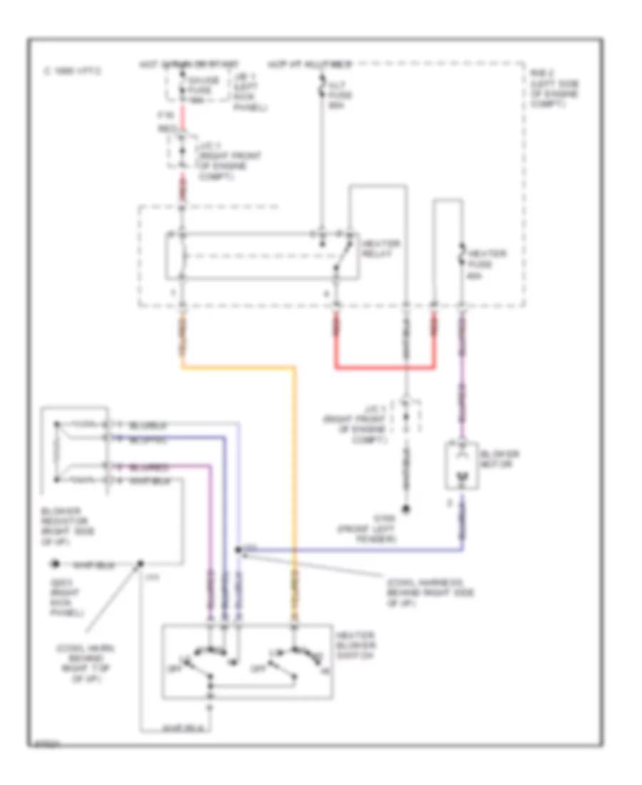 Heater Wiring Diagram for Toyota Tacoma SR5 1997