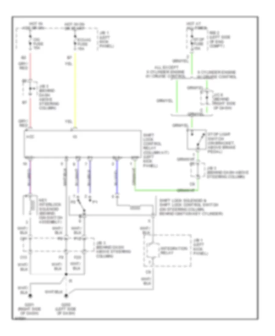 Shift Interlock Wiring Diagram with Column Shift for Toyota Tacoma SR5 1997