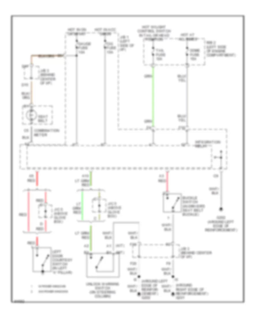 Warning System Wiring Diagrams for Toyota Tacoma SR5 1997