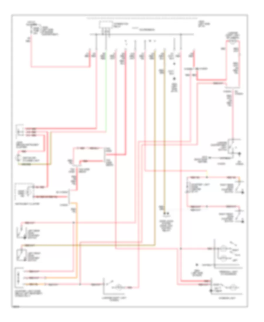 Courtesy Lamps Wiring Diagram without Illuminated Entry for Toyota Camry LE 1994