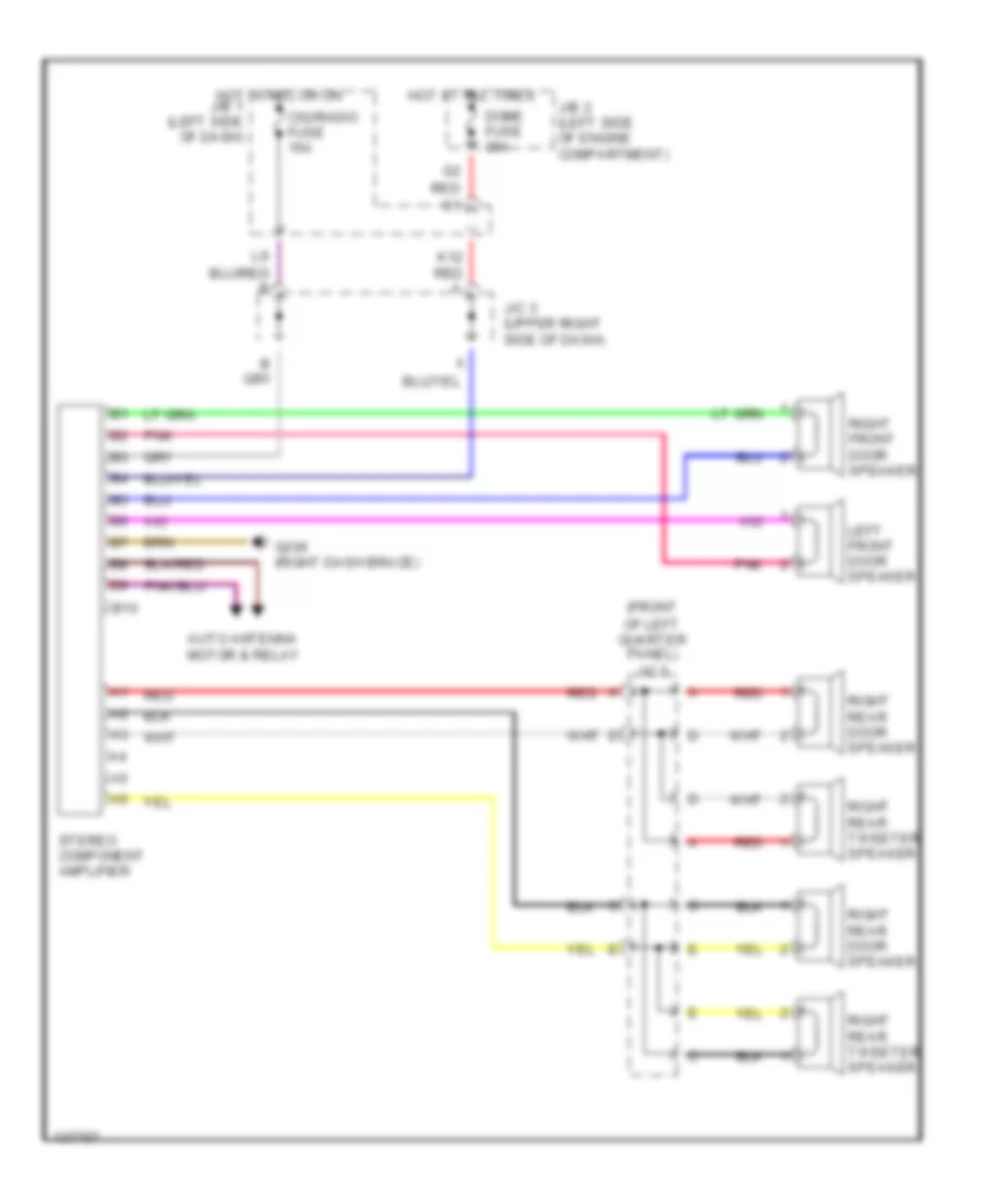 Radio Wiring Diagrams, Wagon with Built-In Amplifier for Toyota Camry LE 1994