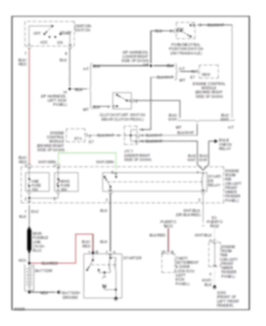 Starting Wiring Diagram for Toyota Tercel CE 1997