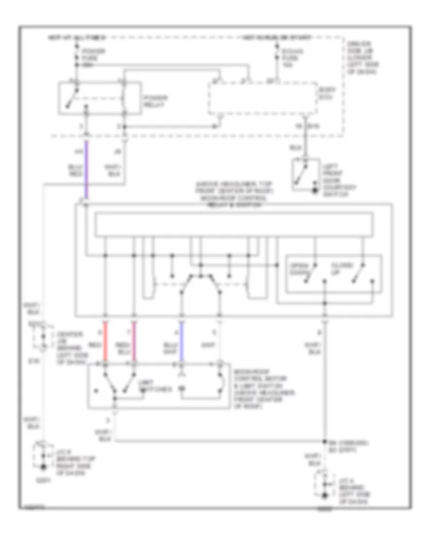 Moonroof Wiring Diagram for Toyota 4Runner SR5 2001