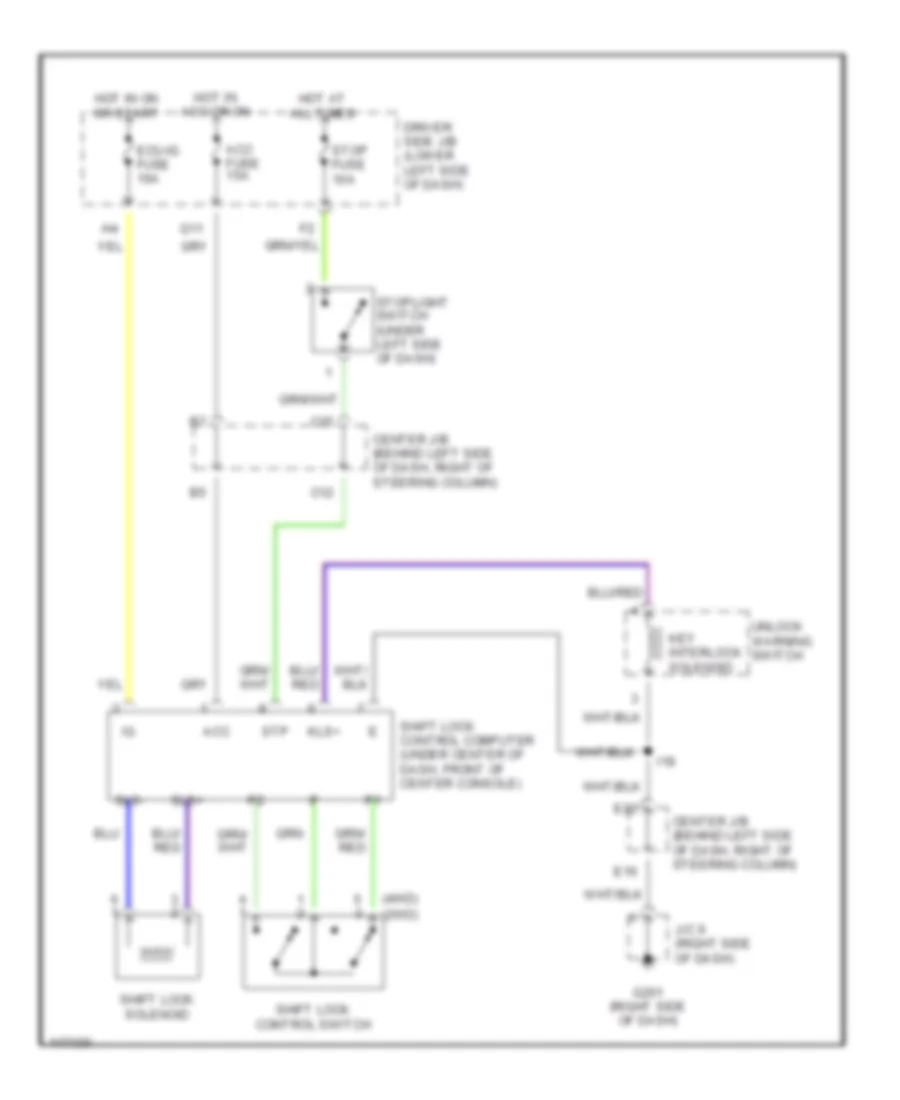 Shift Interlock Wiring Diagram for Toyota 4Runner SR5 2001