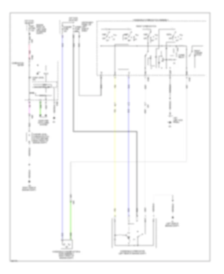 Электросхема передних стеклоочистителей дворников и омывателя лобового стекла, Хэтчбек для Toyota Yaris SE 2012