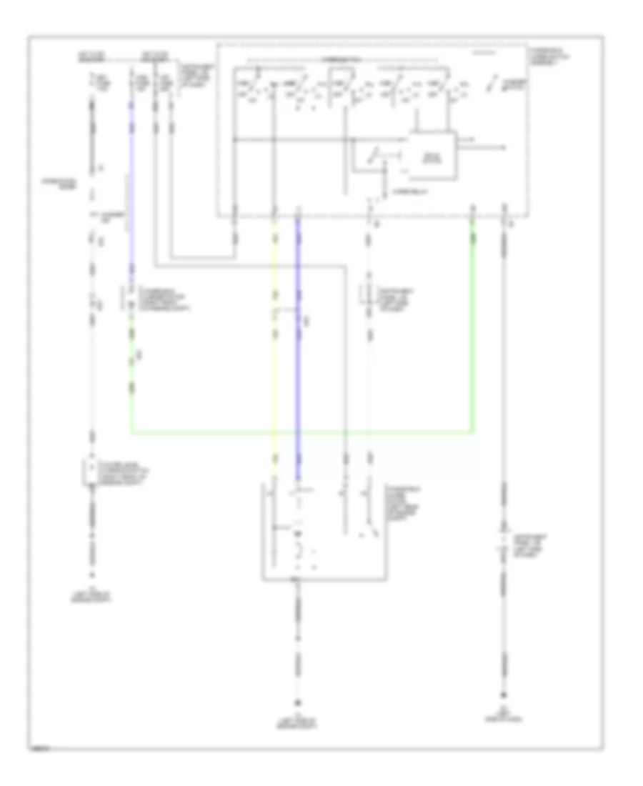 Электросхема передних стеклоочистителей дворников и омывателя лобового стекла, Седан для Toyota Yaris SE 2012