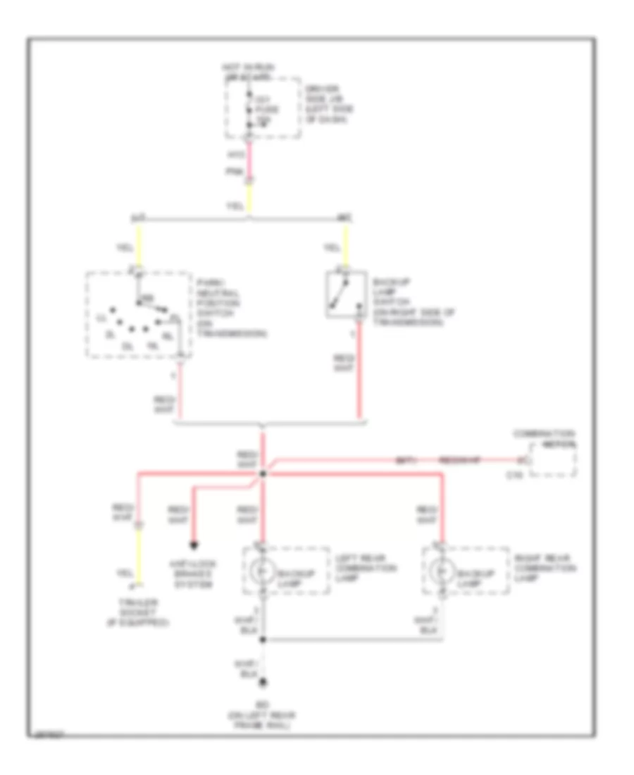 Backup Lamps Wiring Diagram for Toyota Tacoma PreRunner 2008