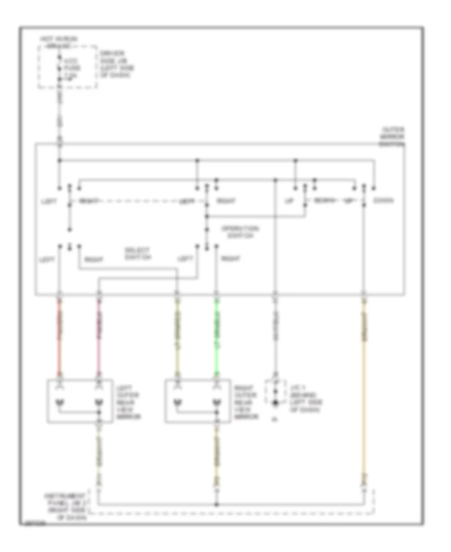 Power Mirrors Wiring Diagram for Toyota Tacoma PreRunner 2008