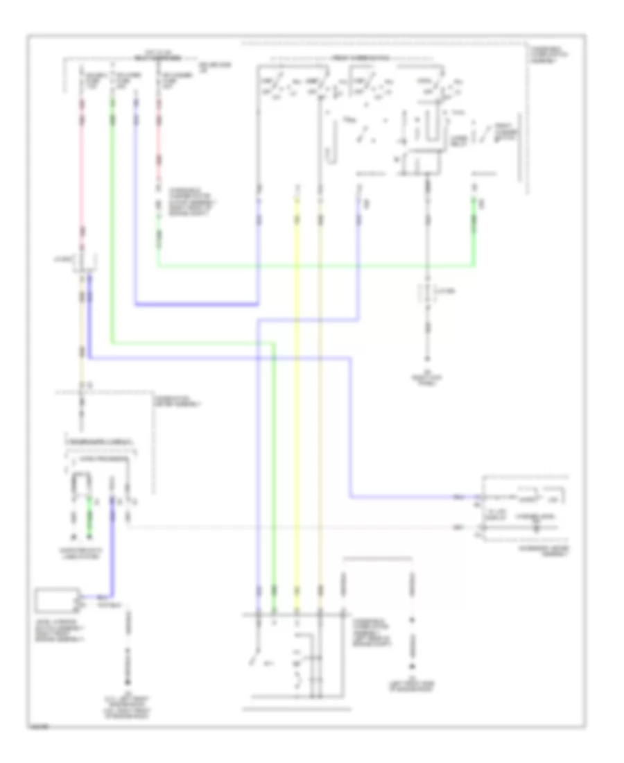 Электросхема передних стеклоочистителей дворников и омывателя лобового стекла для Toyota Venza 2010