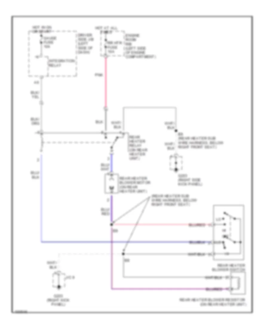 Rear Heater Wiring Diagram for Toyota 4Runner Limited 1998